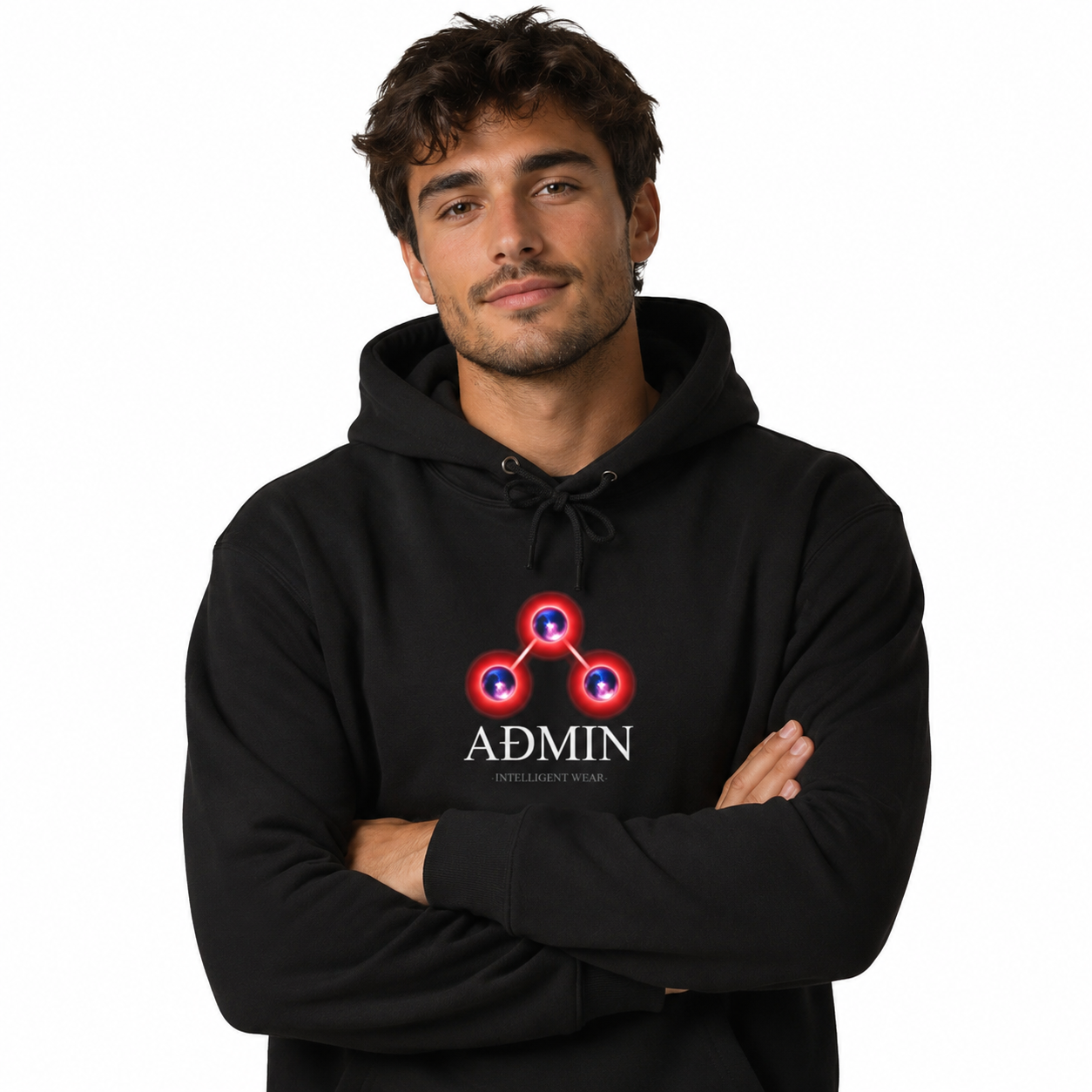 Psyche Cotton Hoodie (redblu orbs)