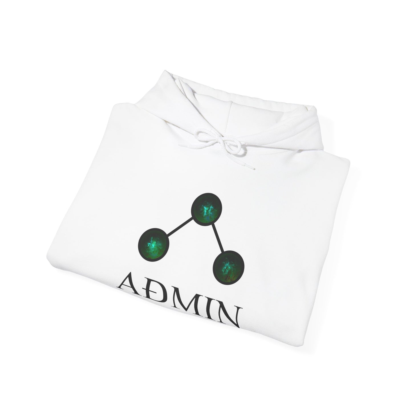 White Cotton Hoodie (green orbs)
