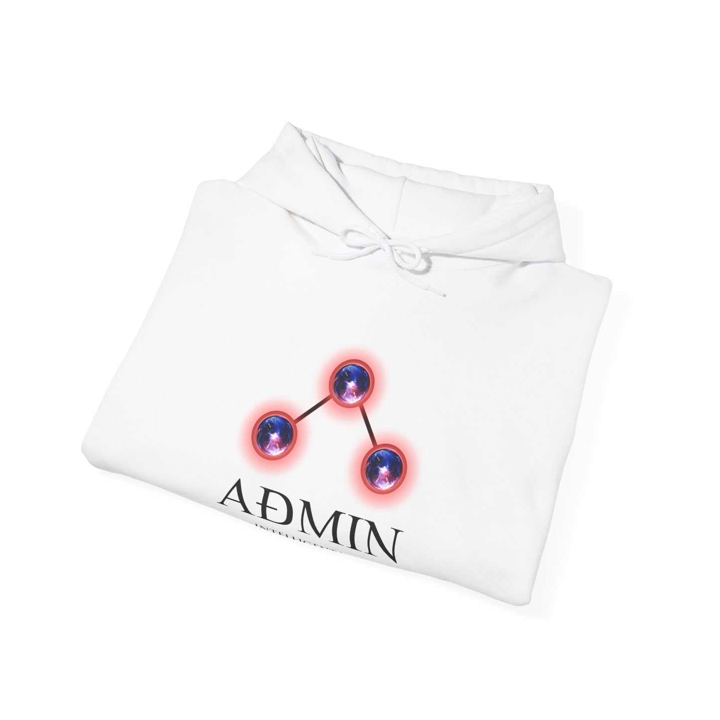 White Cotton Hoodie (redblue orbs)