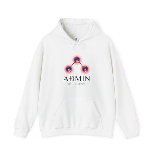 White Cotton Hoodie (redblue orbs)