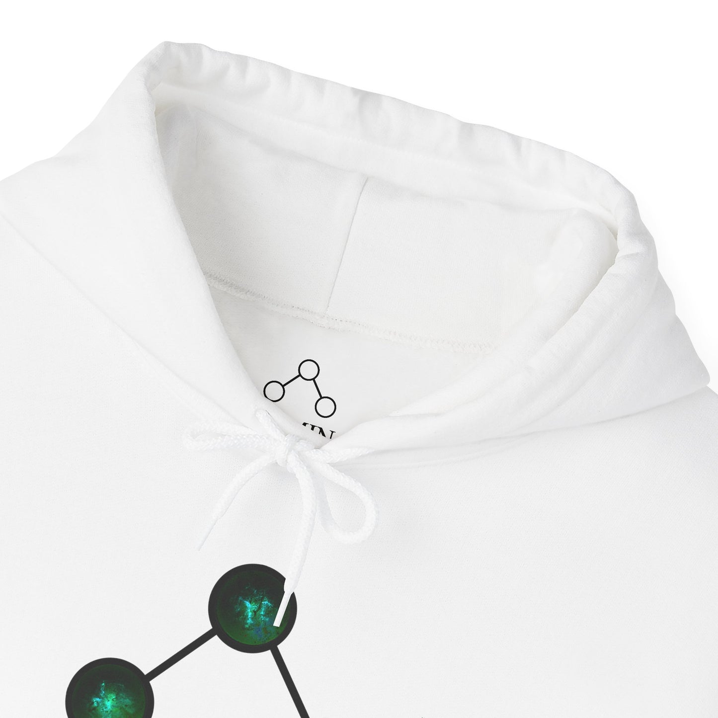 White Cotton Hoodie (green orbs)