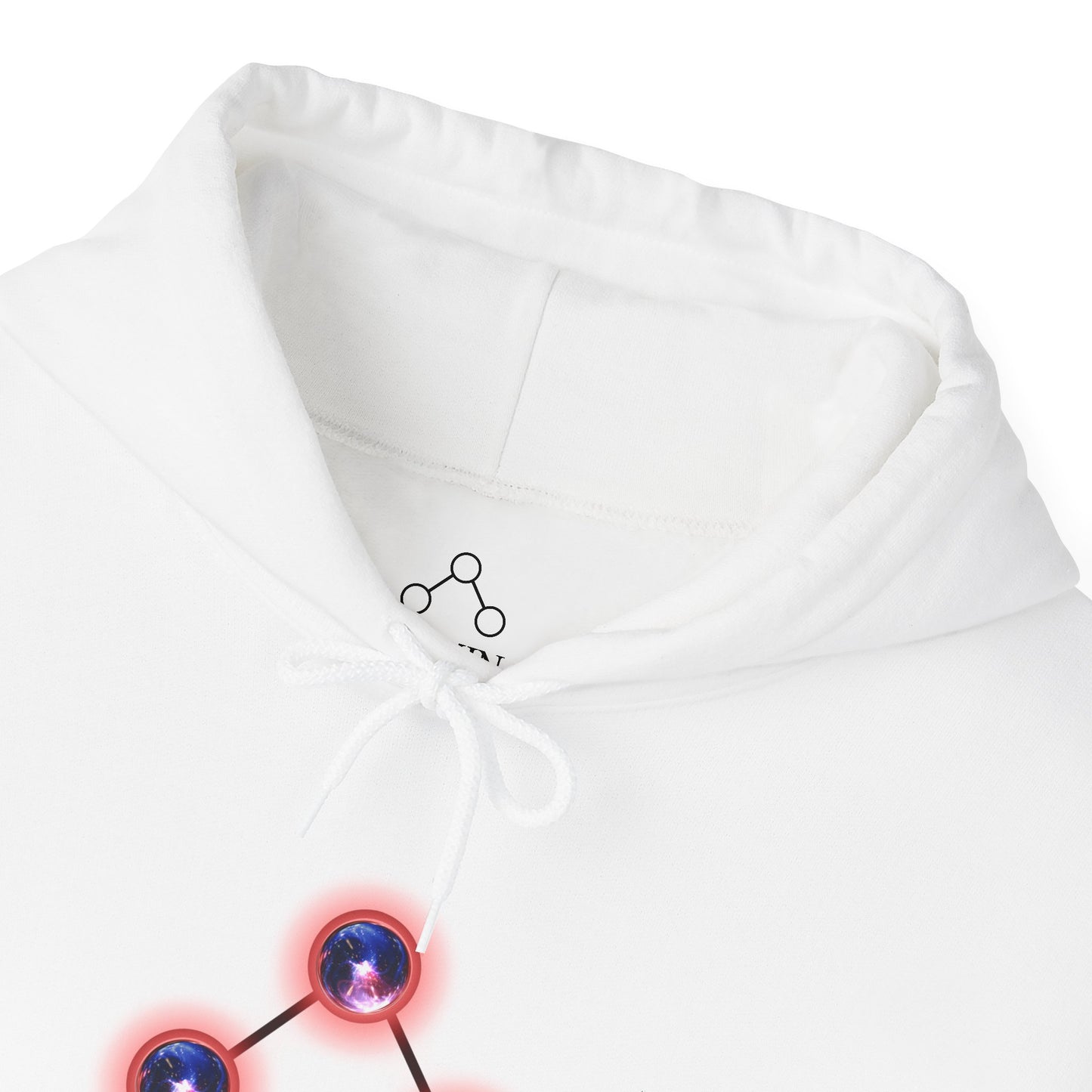 White Cotton Hoodie (redblue orbs)