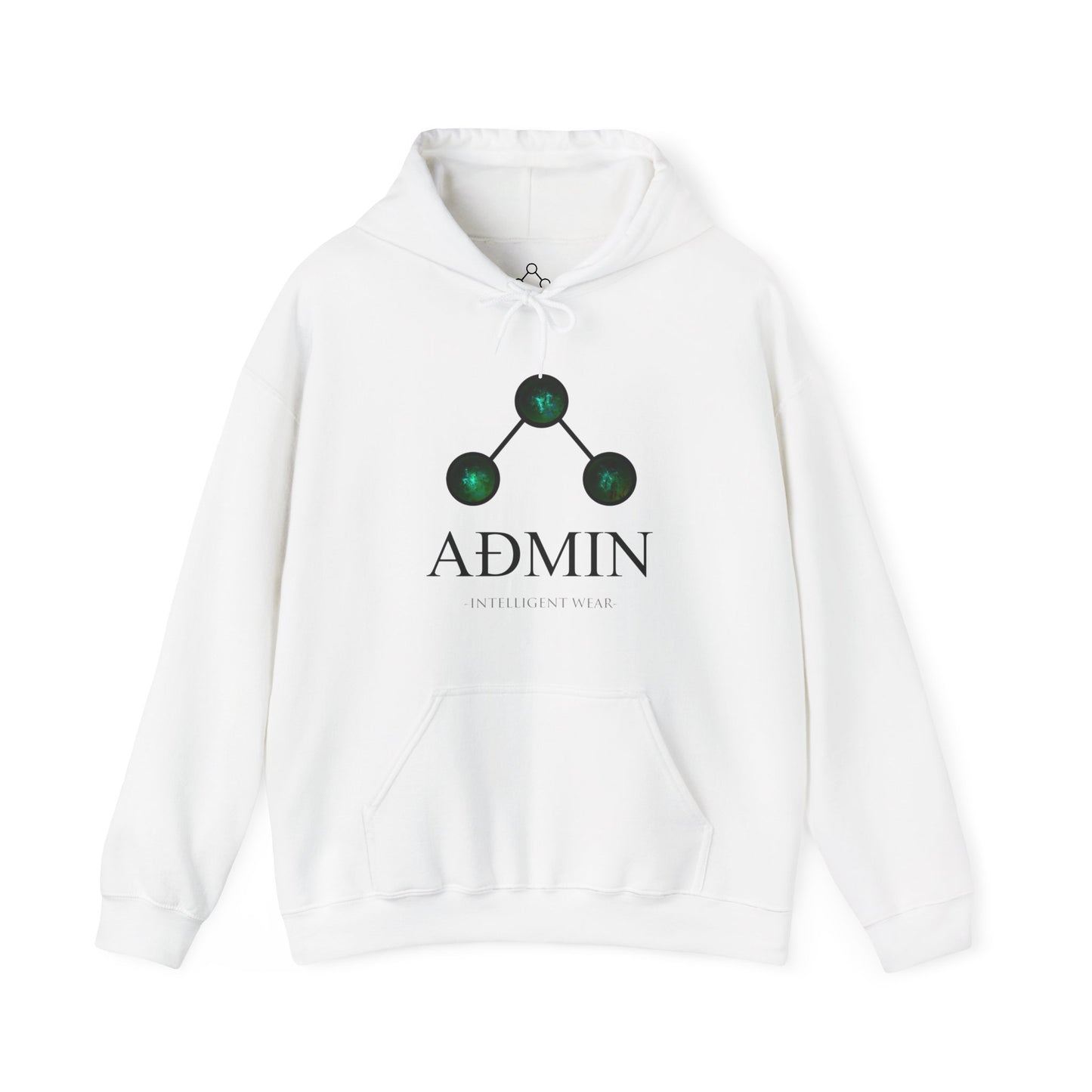 White Cotton Hoodie (green orbs)