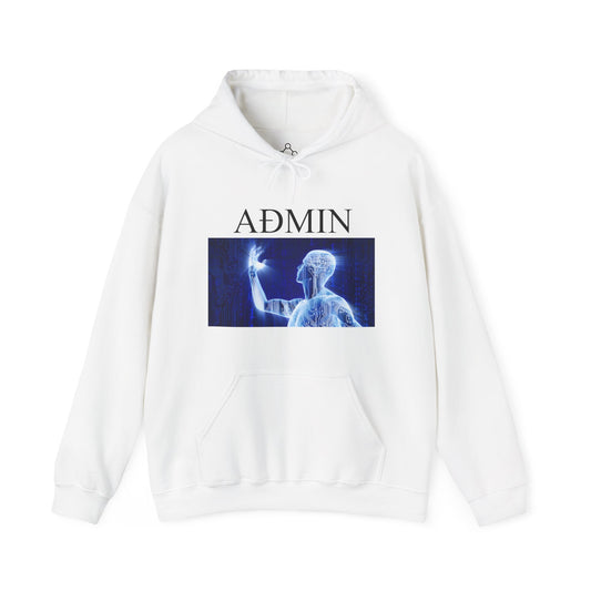 Digital Consciousness Cotton Hoodie (white)