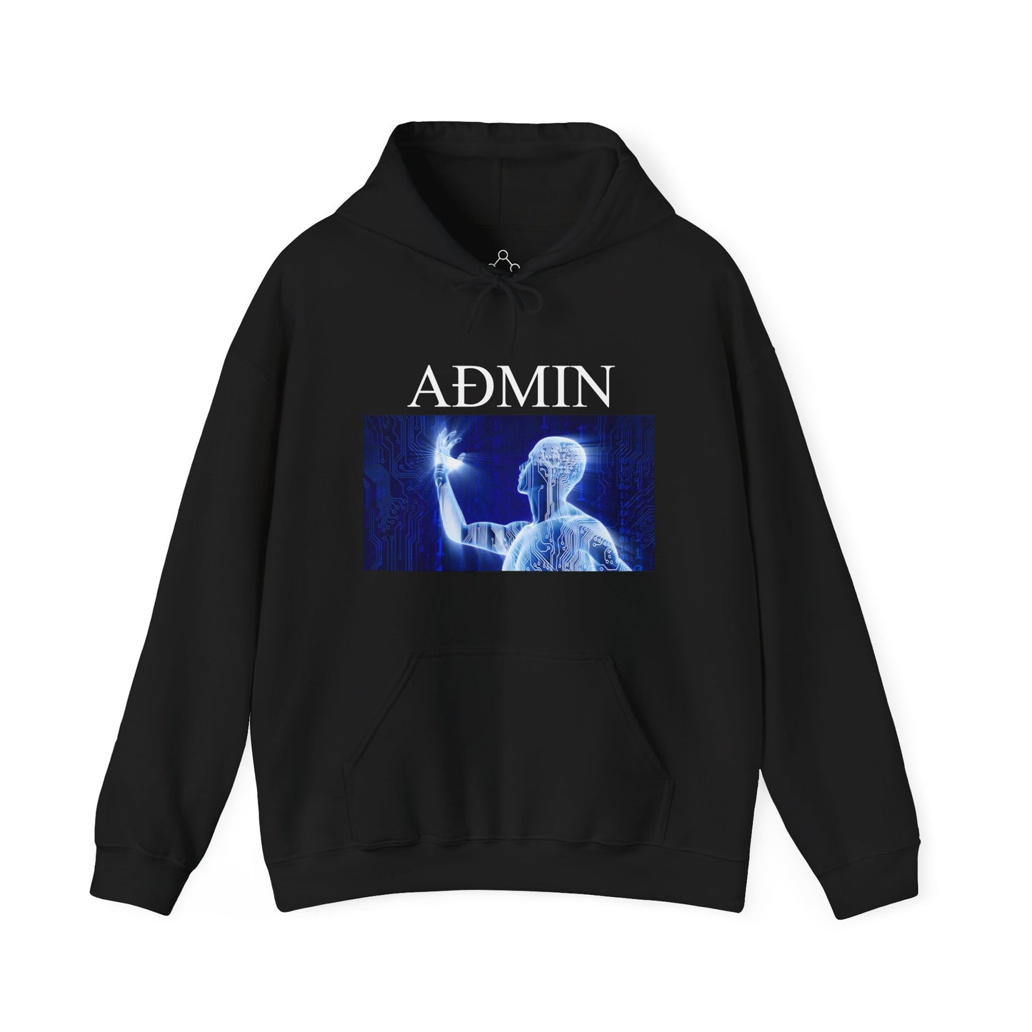 Digital Consciousness Cotton Hoodie (black)