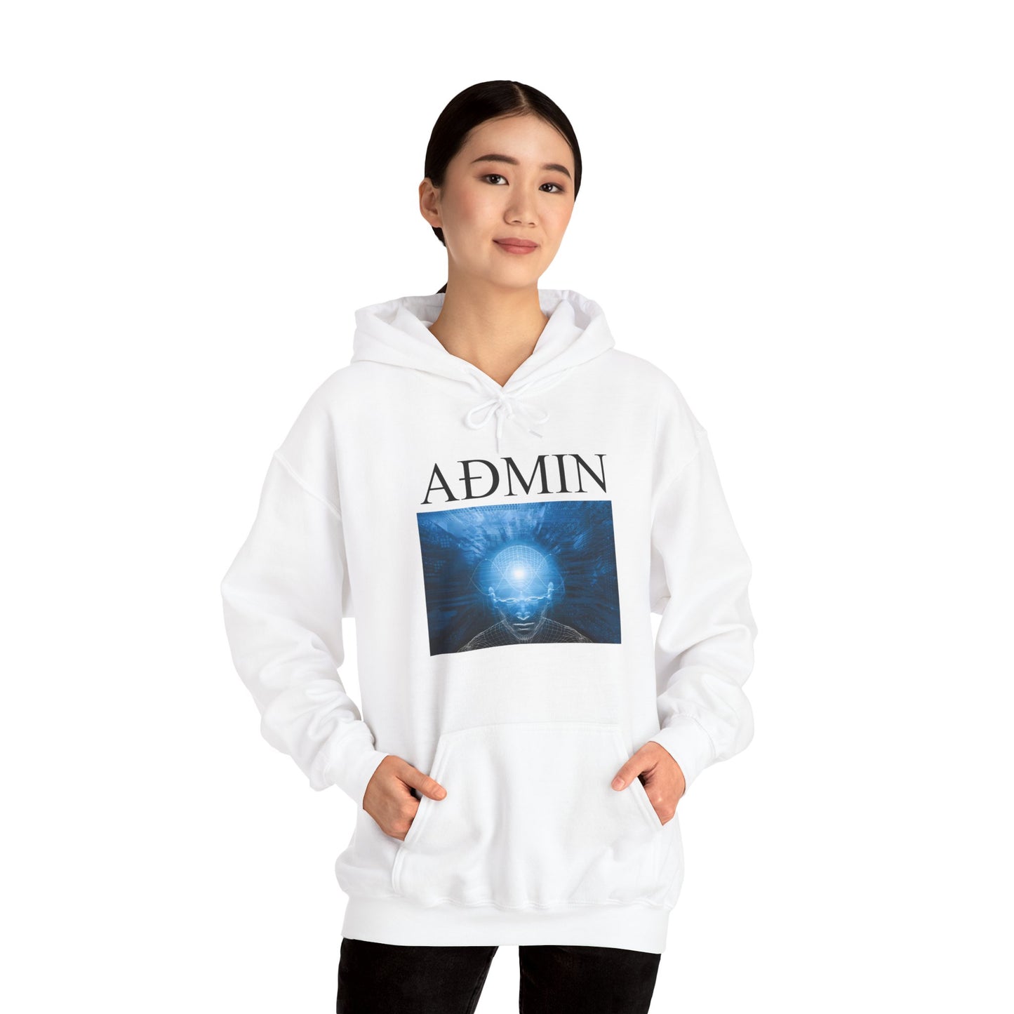 Mind Wave Cotton Hoodie (white)