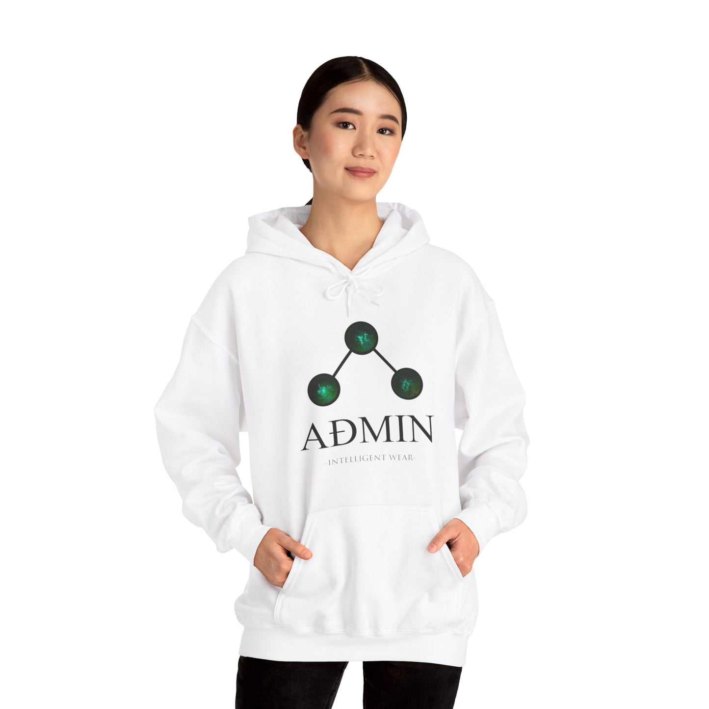 White Cotton Hoodie (green orbs)