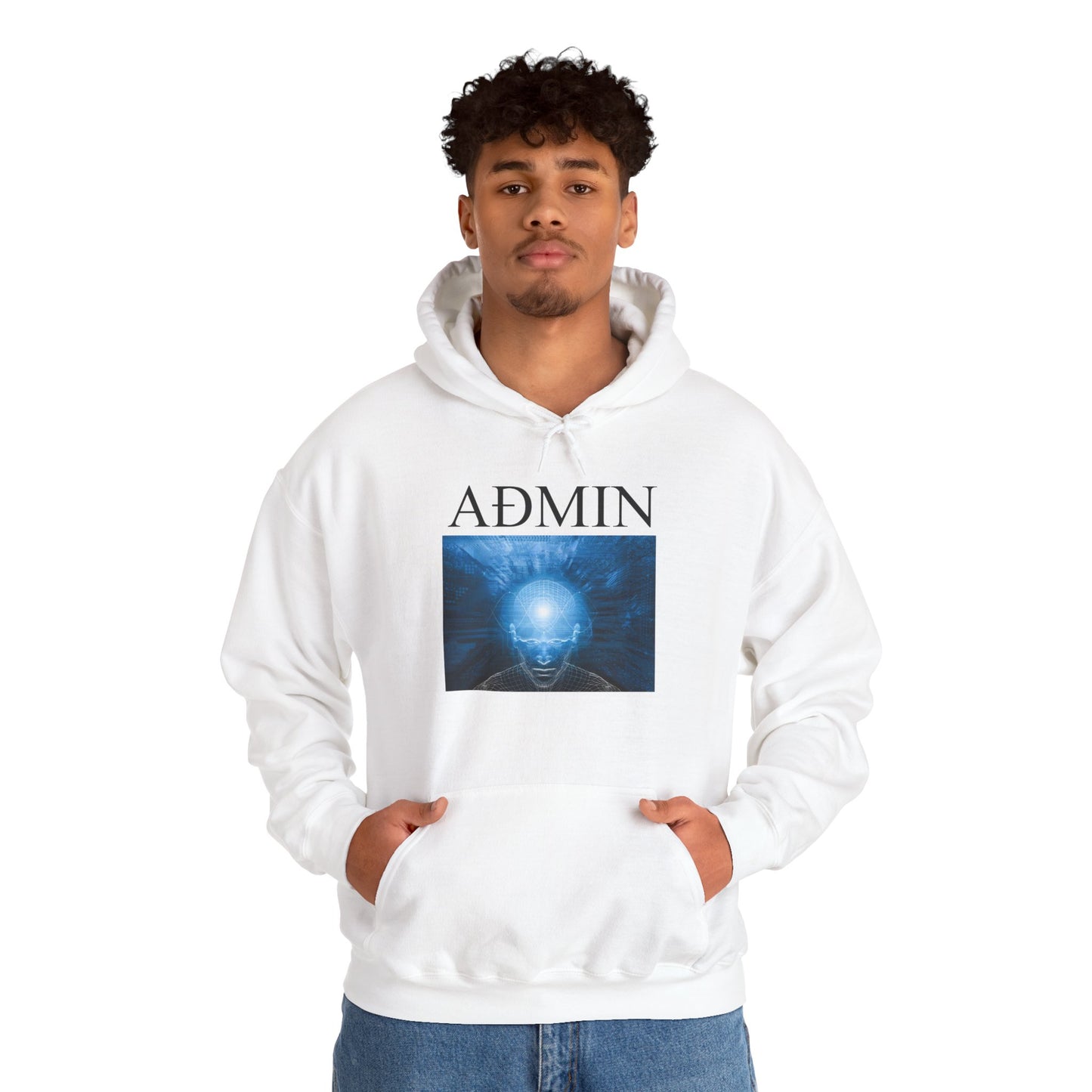 Mind Wave Cotton Hoodie (white)