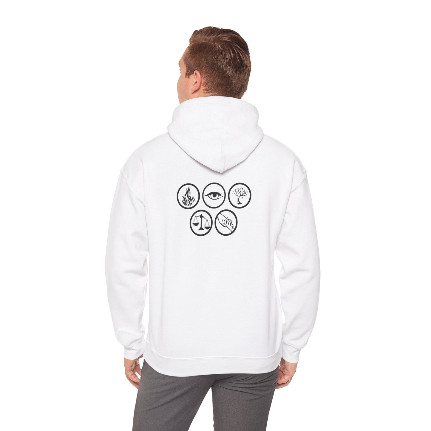 Divergent White Cotton Hoodie