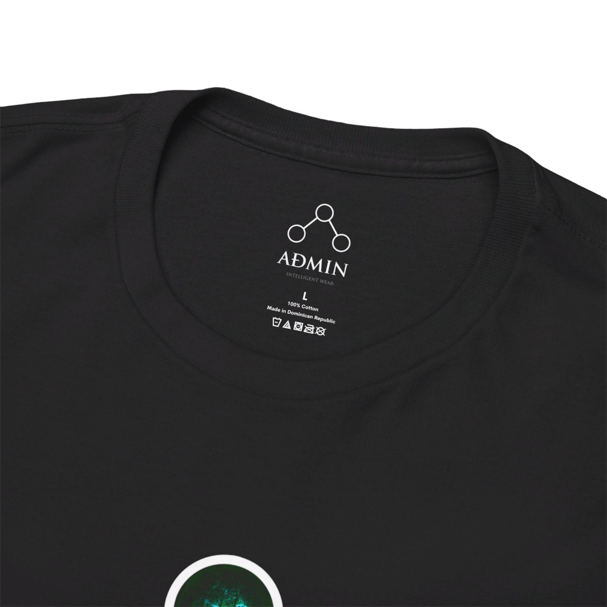 Black Cotton Tee (green orbs)