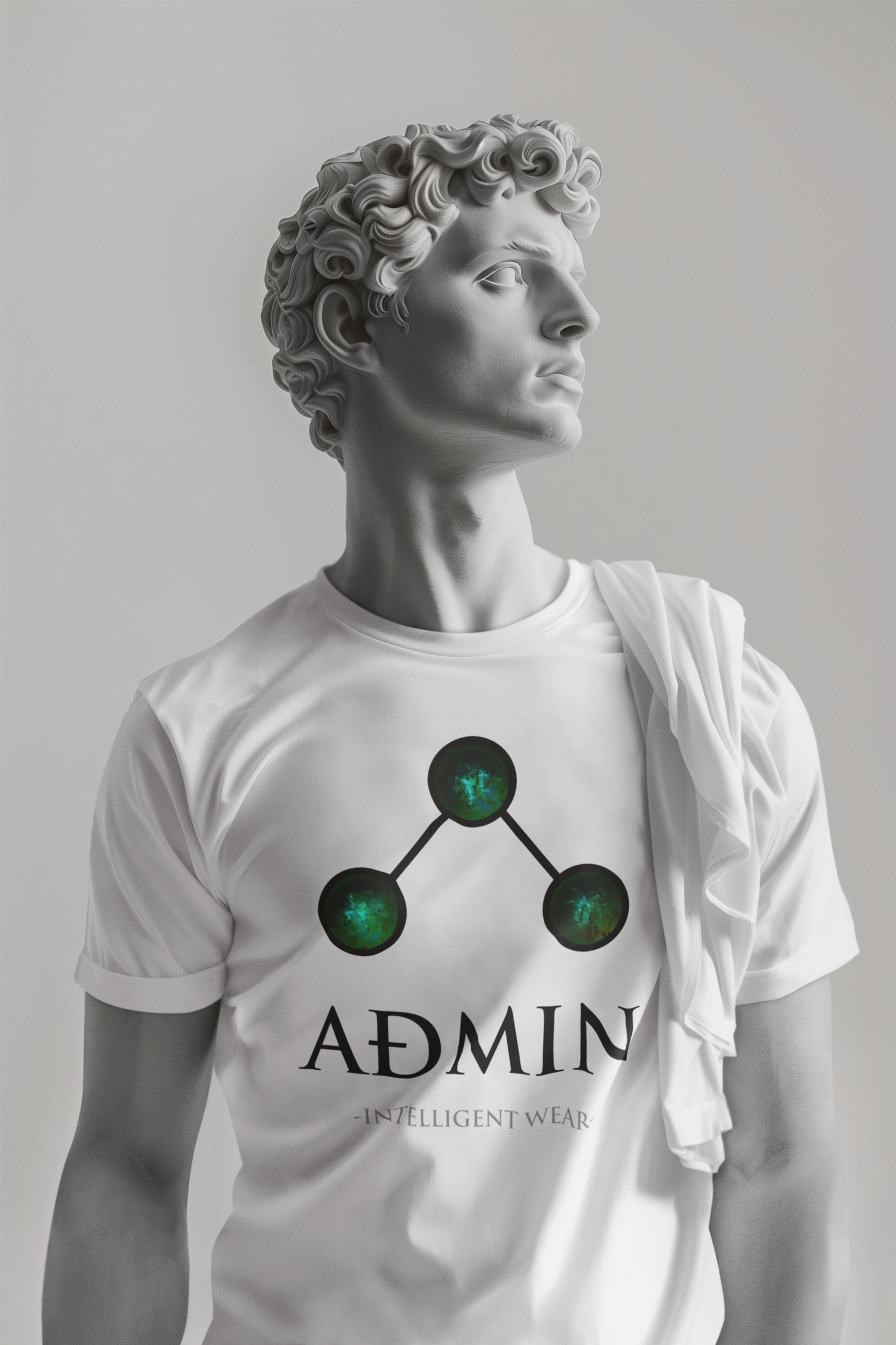 White Cotton Tee (green orbs)