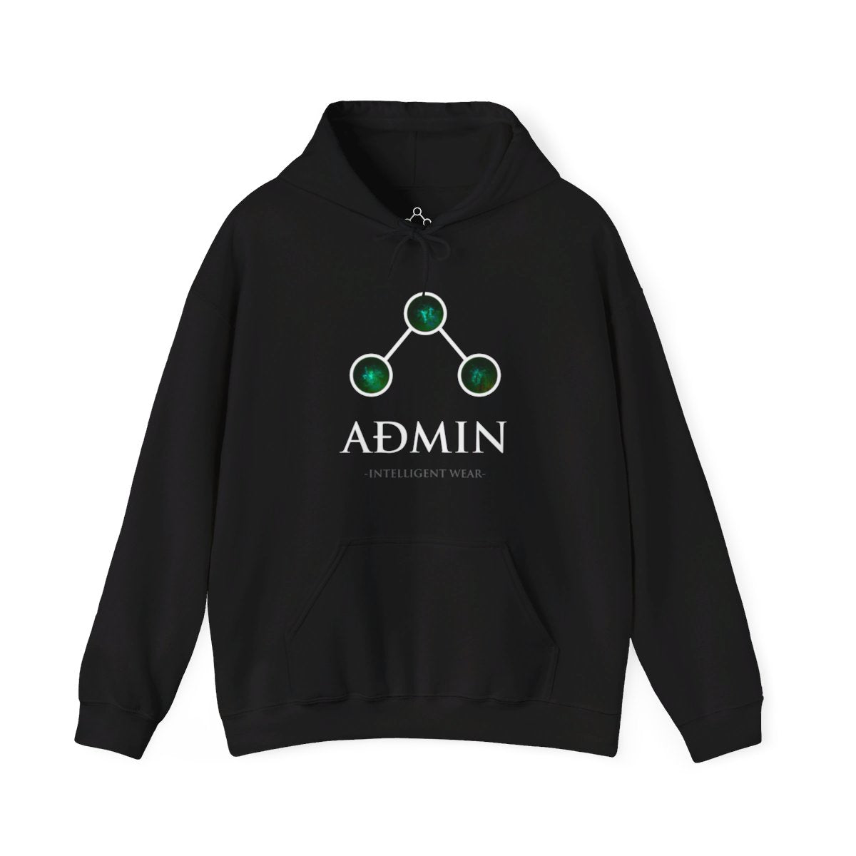 Black Cotton Hoodie (green orbs)
