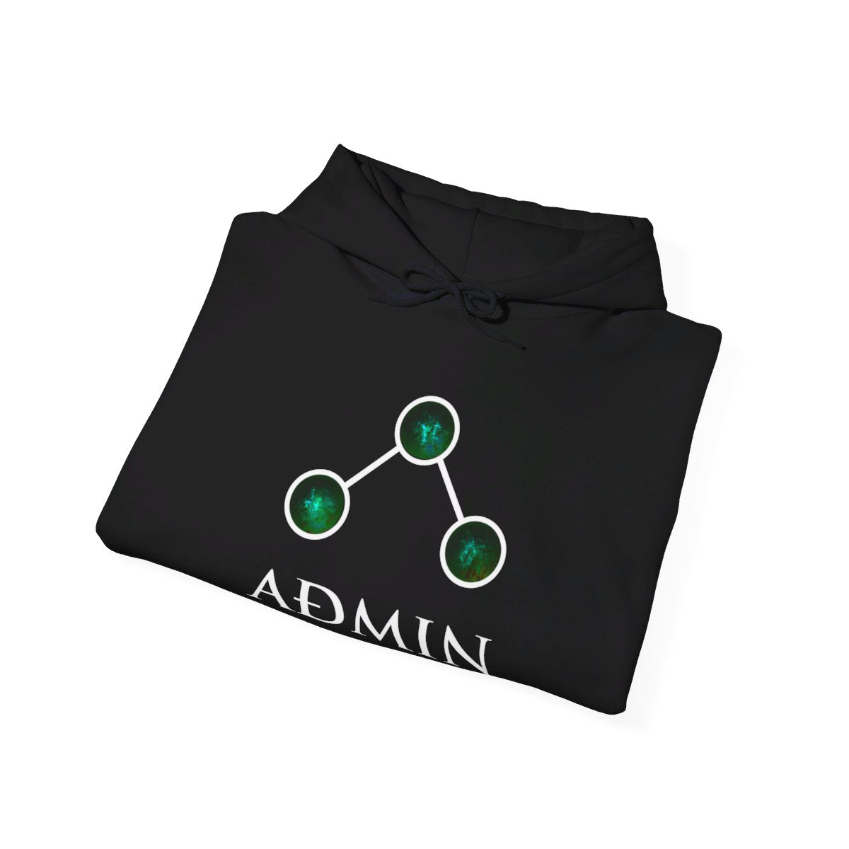 Black Cotton Hoodie (green orbs)